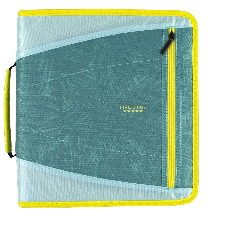 Five Star 2&#34; Sewn Zipper Binder with File Folders Fashion Minty Palm, 5 of 10