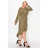 Slickblue Plus Size Cheetah Print Dress, Round Neck, V-Line Back, High-Low Hem, Long Sleeves, Olive/Rust, Size 1XL-3XL - 4 of 4