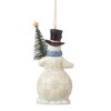 Jim Shore 5.0 Inch Snowman Holding Tree Sisal Tree Heartwood Creek Tree Ornaments - 2 of 3
