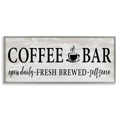 Stupell Industries Coffee Bar Cafe Rustic Sign, 30" x 13"