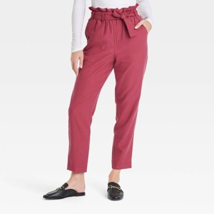 Women's Super-High Rise Tapered Ankle Pull-On Paperbag Pants - A New Day™ - 1 of 3