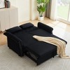 55'' Shiny Velvet Convertible Loveseat Sleeper Sofa with Adjustable Backrest, Pull-Out Bed and 2 Lumbar Pillows - 3 of 4