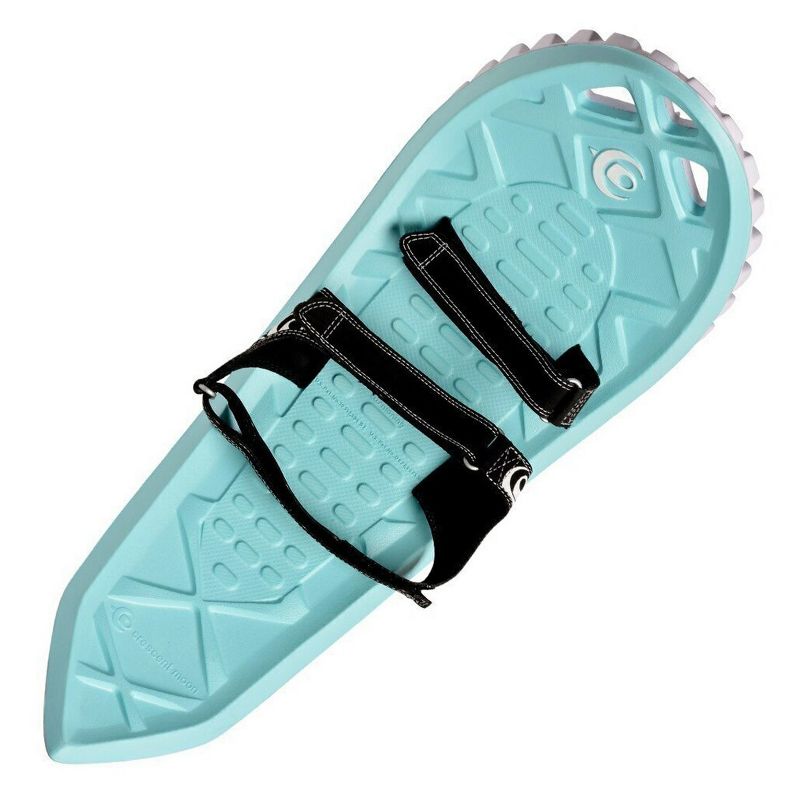 Crescent Moon Eva Flexible Lightweight Foam Recreational Running Snowshoes with Hook and Loop Binding for Adults, Fits Shoe Size 7W to 14M, Seafoam, 3 of 7