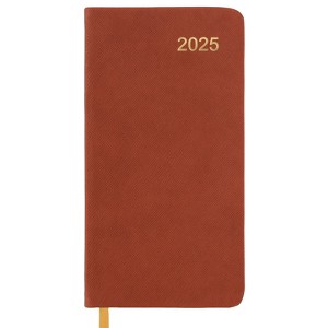 Global Printed Products Textured Cover Weekly Monthly Pocket Planner CY 2025 (Brown) - 1 of 4