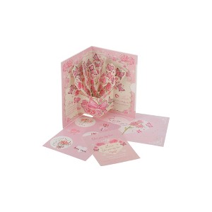 Unique Bargains Greeting Card Rose Butterfly Rose Butterfly Small Paper 5.5"x3.9"x0.4" 1 Pc - 1 of 4