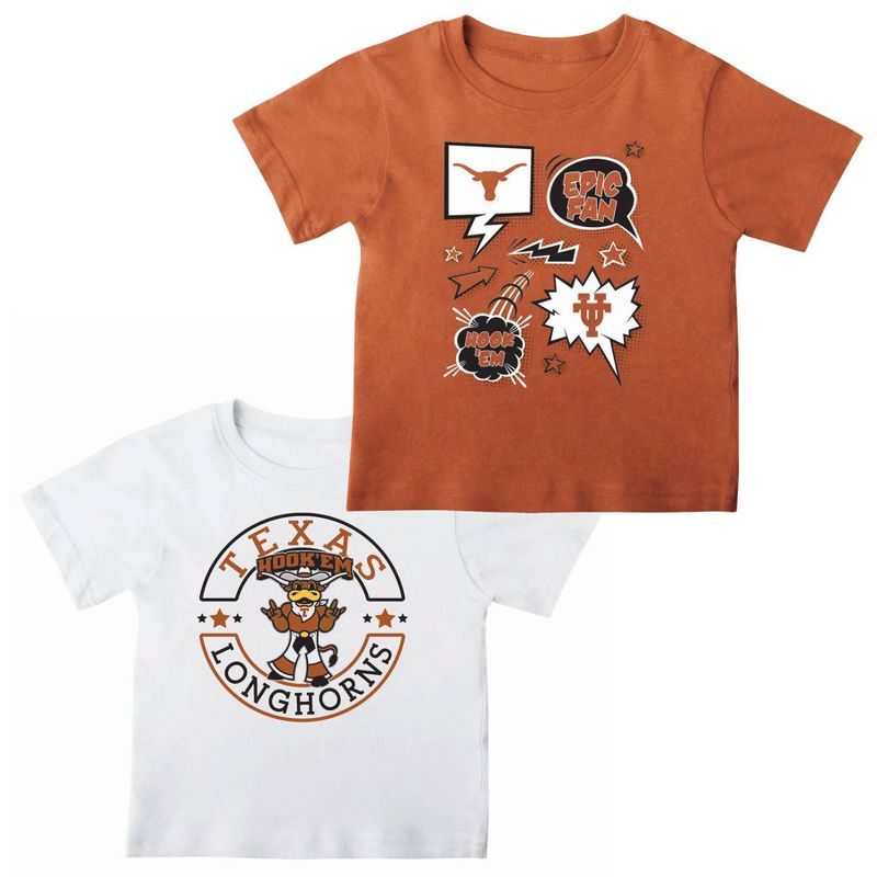 NCAA Texas Longhorns Toddler Boys&#39; 2pk T-Shirt, 1 of 4