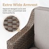Buenhomino 74" Wide Outdoor Wicker Patio Sofa with Cushions, All Weather Brown Wicker Furniture Sofa 3 Seater Couch for Porch, Deck, Balcony - 3 of 4