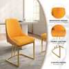 CLIHOME Set of 2 Modern High Back Dining Chair with Metal Legs in Orange - 4 of 4