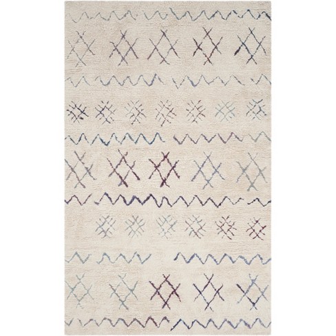 Casablanca Csb213 Hand Tufted Rectangle Moroccan Area Rug - Ivory - 4 ...