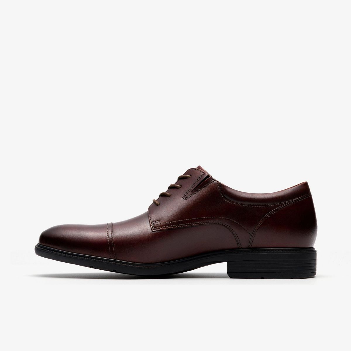 Clarks Mens Steadwell Cap Mahogany Shoes - thumbnail 2