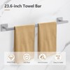 Itopfox 5-Piece Brushed Nickel Bathroom Hardware Set with Stainless Steel Towel Bar, Wall Mounted Square Toilet Paper Holder and Shelf - 2 of 4