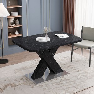 CAVINAS Dining Table Modern Rectangle Dining Table with Metal Base for Kitchen - 1 of 4
