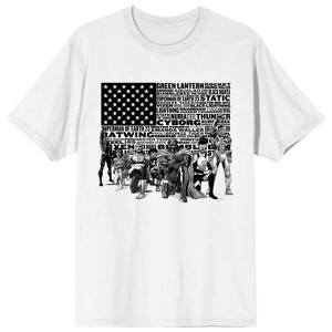 DC Comics The Justice League Black Superheroes White Graphic Tee - 1 of 2