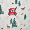 Lomsoe Christmas Santa Red Car & Pine Tree Print Flannel Blanket - All Seasons Soft and Warm Throw Blanket for Napping, Camping, Travel, Office - 2 of 3