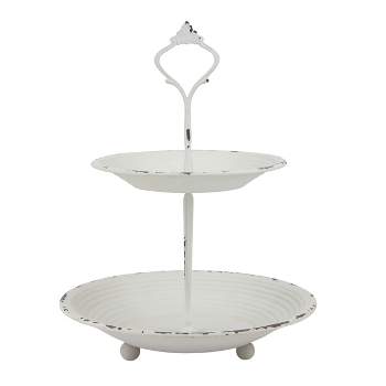 2-Tier Tray Rustic White - Stonebriar Collection