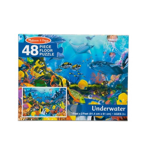 Melissa & Doug Search & Find Under the Sea Floor Puzzle Preschool, Sturdy Cardboard Construction, Easy to Clean, 48 Pieces, Over 4 Feet Long 