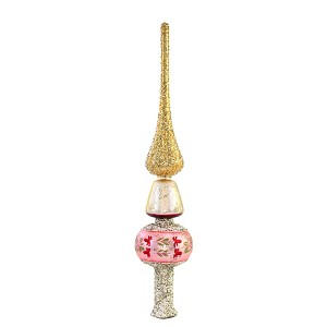 Tree Topper Finial 10.0 Inch Pink Floral Tree Topper Easter Christmas Tree Toppers - 1 of 3