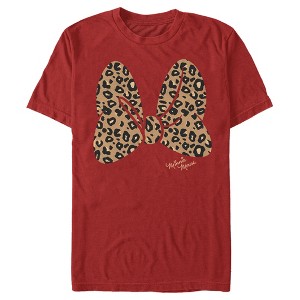 Men's Mickey & Friends Cheetah Print Minnie Mouse Bow T-Shirt - 1 of 4