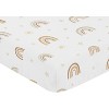 Sweet Jojo Designs Gender Neutral Baby Fitted Crib Sheet Neutral Boho Rainbow Taupe Yellow and Beige - 3 of 4
