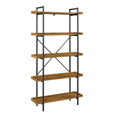 68" 5 Tray Shelf Urban Pipe X Back Bookshelf - Saracina Home
