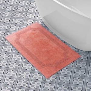 Laura Ashley Reversible Cotton 21x34 Bath Mat, Coral : Target