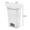 Sterilite Rectangular Step On  Kitchen Plastic Indoor Wastebasket with Wide Opening Lid and Comfort Handle for Home - 3 of 4