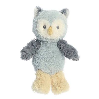 Image of ebba Cuddlers Rattle 6.5" Ollie Owl Blue Stuffed Animal