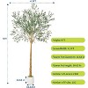 Artificial Olive Tree with Cement Planter, Realistic Leaves & Fruits, Hand-Painted Trunk, Adjustable Indoor Faux Plant for Home & Office Decor - 2 of 4