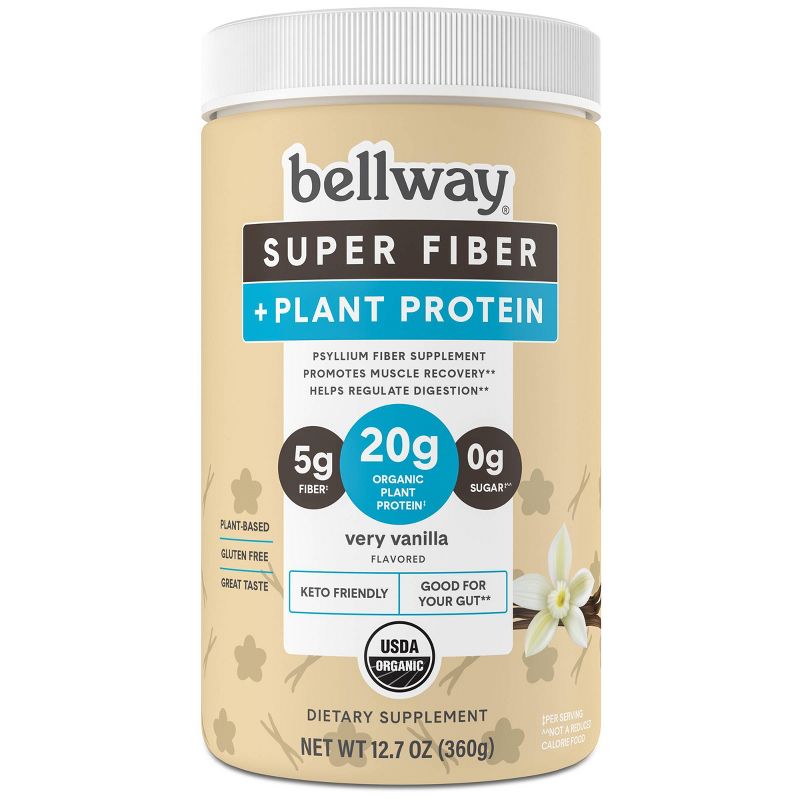 Bellway Super Fiber + Plant Protein Digestive Powder - Vanilla - 12.7oz, 1 of 5