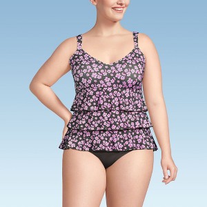 Lands' End Women's Smoothing Control Ruffle Fauxkini One Piece Swimsuit - 1 of 4