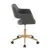 TiramisuBest Contemporary Grey Faux Leather Task Chair: Adjustable Height, 360¡ã Swivel, Cushioned, Gold Base - 2 of 4