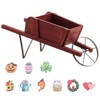 Costway Wooden Wagon Planter Decorative Indoor/Outdoor Rustic Flower Cart with Wheel Blue/Beige/Red - 2 of 4
