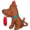 Gemmy Christmas Airblown Inflatable Puppy SCOOB w/Stocking WB, 3.5 ft Tall, Brown - 4 of 4