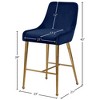 Meridian Furniture,Owen Navy Velvet Stool, Set of 2 - 4 of 4