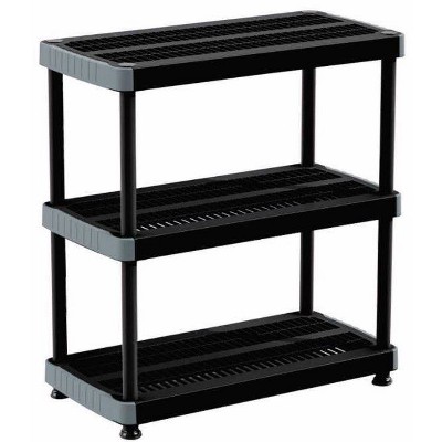 Heavy Duty 3 Tier Shelving Unit Black - Inval