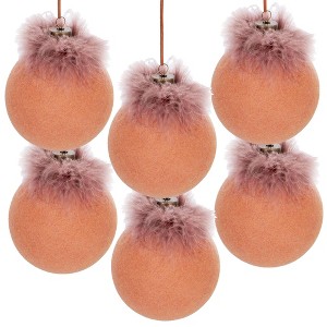 NAYSAYE Party Decoration and Accessories Glass Christmas Ball Ornaments Set of 6 for Christmas Tree Decorations, Brown, 3.9"*3.9"*0.09" - 1 of 4