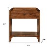 HomeRoots 20" Brown Solid Wood Scalloped Edge One Drawer Nightstand - 3 of 4
