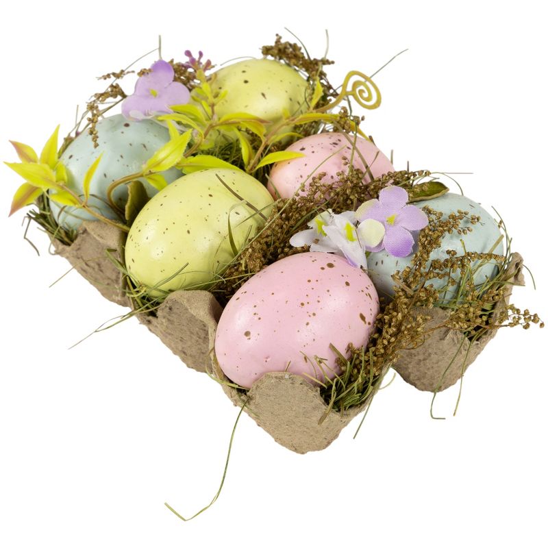 Northlight Speckled Easter Eggs with Carton Decoration - 6" - Set of 6, 5 of 7