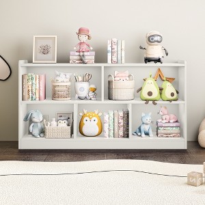 Tinyhomie Wooden Storage Cabinet with 5 Sections, Montessori Kids Bookshelf and Toy Organizer for Nursery, Playroom & Classroom - 1 of 4