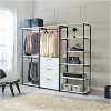 HomeStock Fiona 96 in. W White Freestanding 3 Tower System 7 -Shelf Walk in Wood Closet System with Metal Frame - 4 of 4