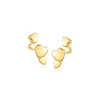 Pure Collection by Ross-Simons 18kt Gold Vermeil Multi-Heart Ear Climbers