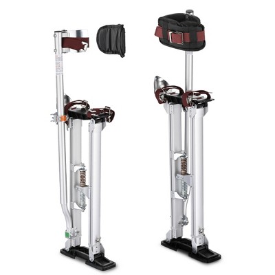 Yescom 24"-40" Drywall Stilts Adjustable Aluminum Painting Tool Sheetrock Lift with Leg Pads Protection for Painter Taping Cleaning Silver YES0483