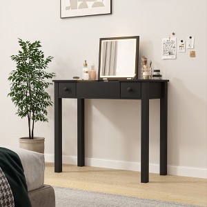 KWPZQEB 2-in-1 Makeup Vanity Table, Dresser Desk with Flip-top Mirror, Vanity Desk with 2 Drawers, Compact Home Office Desk for Bedroom, Closet - 1 of 4