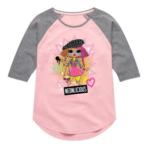 Girls' - LOL Surprise! - Neonlicious Shirt Tail Raglan Graphic T-shirt - 1 of 4