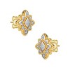 Guili 14K Gold Plated Cubic Zirconia Floral Stud Earrings for Elegant and Stylish Jewelry with Sparkling Details for All Occasions - 2 of 3