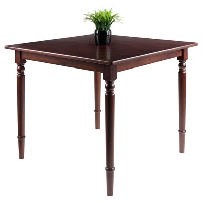 Walnut Square Solid Wood Dining Table with Turned Legs
