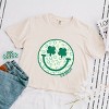 S.W.Smiley Clover Leopard Smiley Face - Women's Boxy Crop Top Graphic T-Shirt - 2 of 4
