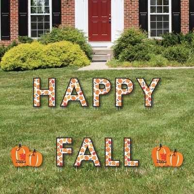 Big Dot of Happiness Fall Pumpkin - Yard Sign Outdoor Lawn Decorations - Halloween or Thanksgiving Party Yard Signs - Happy Fall