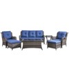 Gymojoy 7 Piece Outdoor Wicker Sofa with Patio Chairs with Coffee Table and Ottoman Sets - 3 of 4