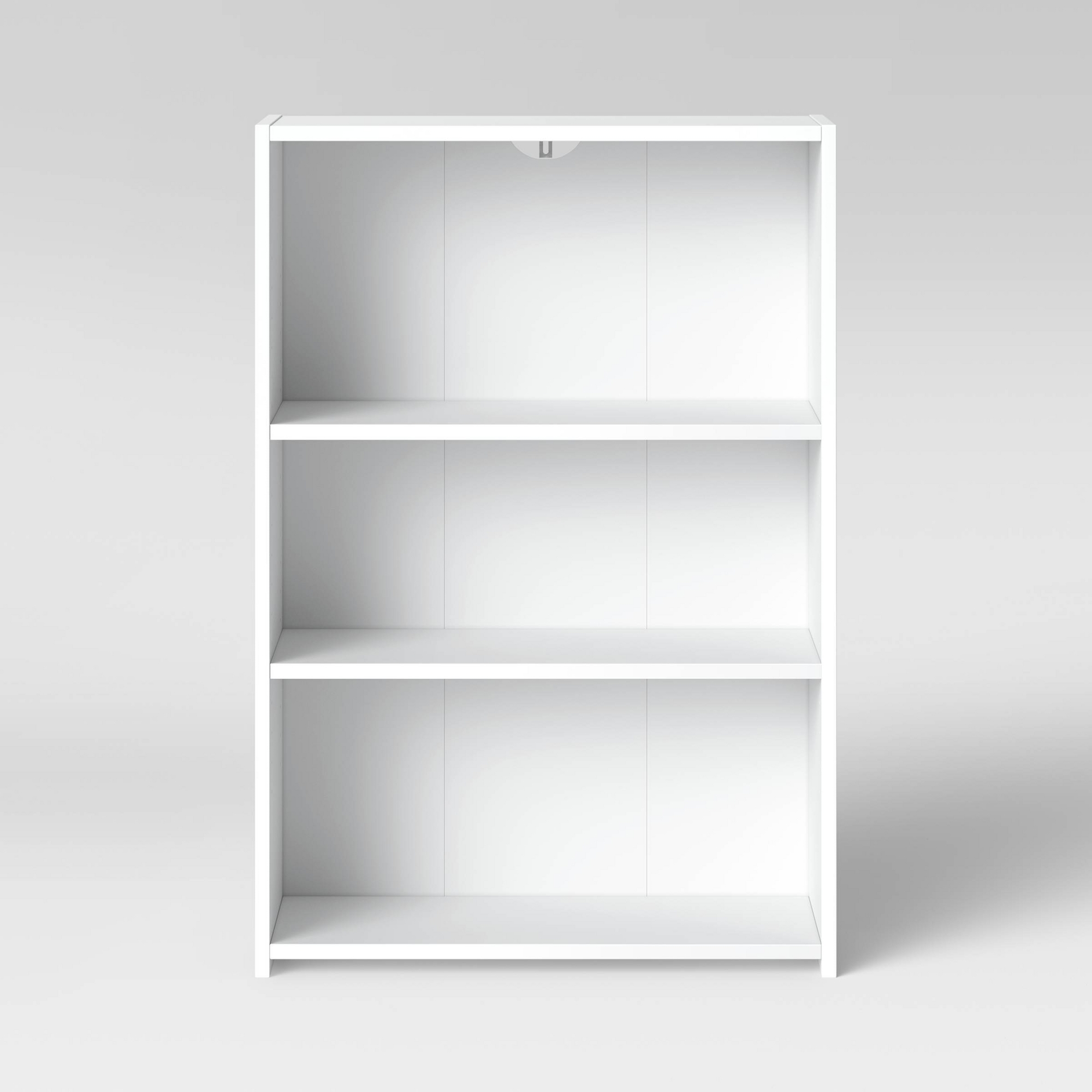 Dorm 3 Shelf Bookcase White - Room Essentials; Modern Style, Open Shelving, Wood Composite, No Tools Included